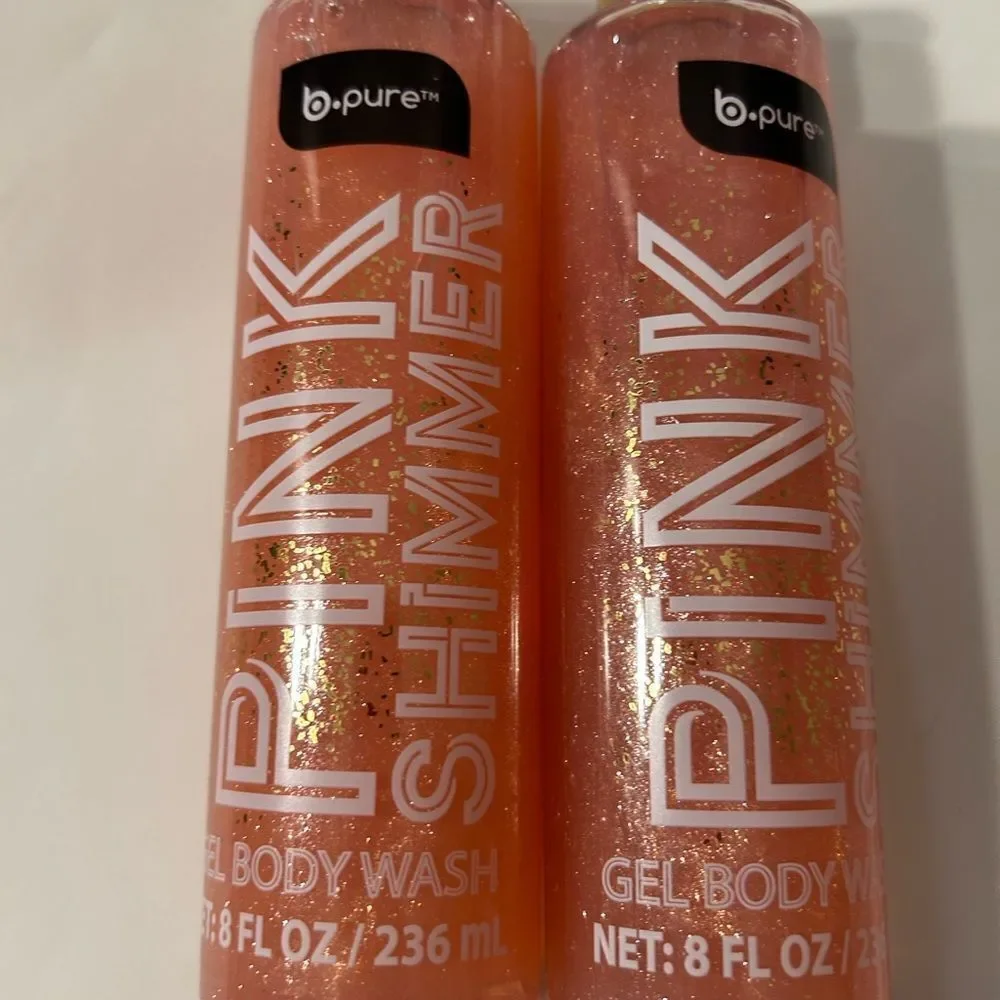 🛍️ B.Pure Pink Shimmer Gel Body Wash - 2 Bottles (8 oz / 236 ml Each)